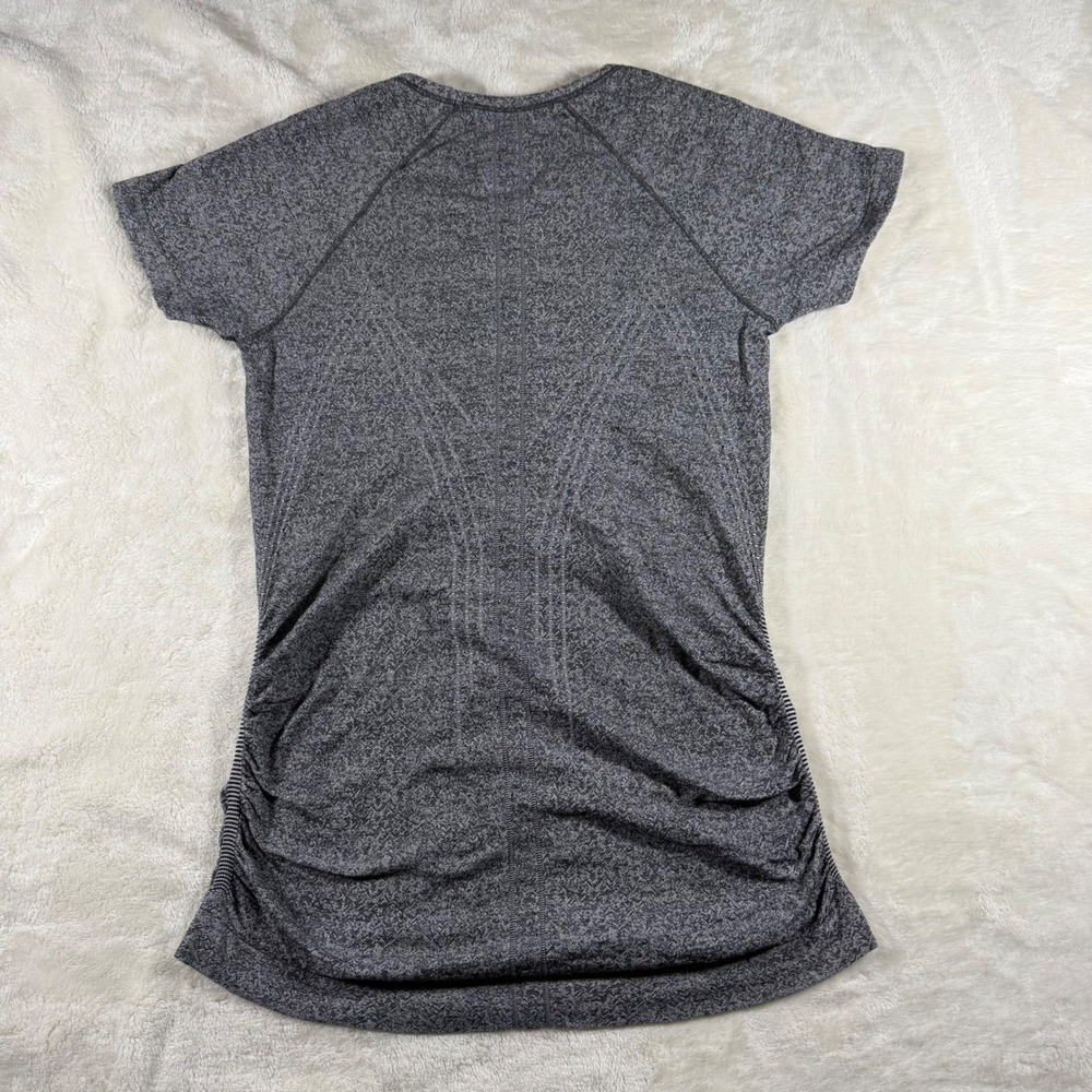 Athleta Momentum Ruched Seamless Gray Heather Short Sleeve Shirt XS 486706-01 - Picture 6 of 6